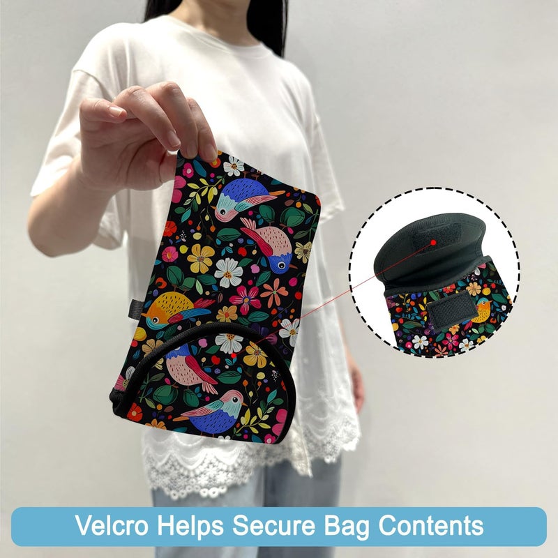 otilil Neoprene Cell Phone Sleeve Pouch Case Bag with Crossbody Strap Neck Lanyard for Women 7.5 X 4.3 in Flower Bird - Image 4